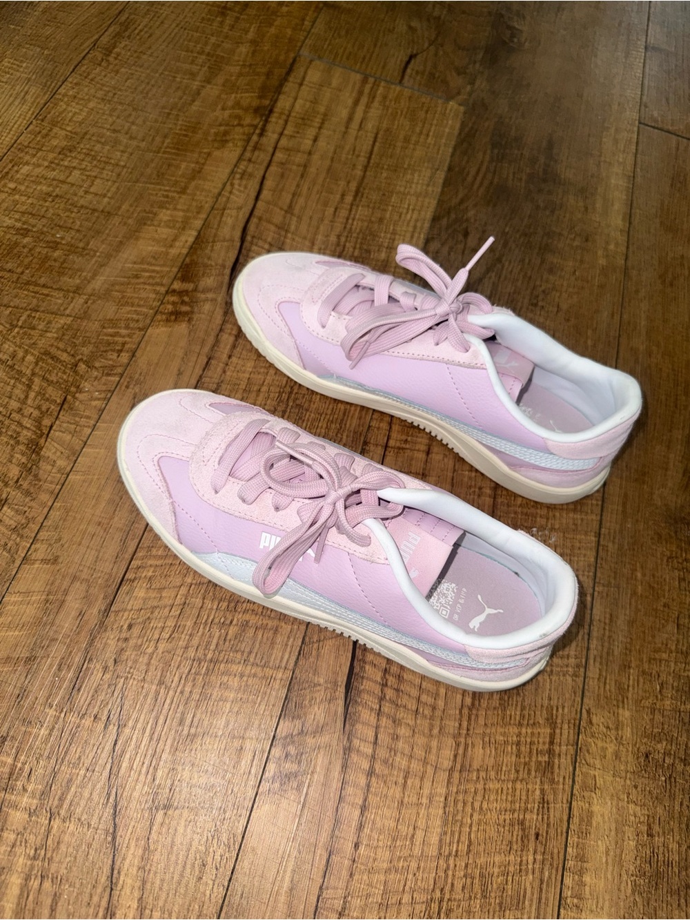 Puma Light Pink Low-Top Sneakers with White Accents